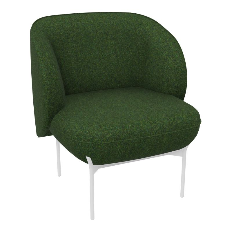 ASSISE MARGOT 1 PLACE L. 69,2X H. 78,4 X P. 66 CM - ASSISE TISSU FENICE VERT FONCÉ CHINÉ
