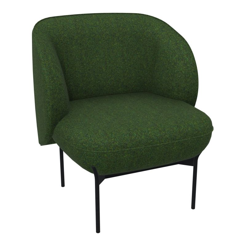 ASSISE MARGOT 1 PLACE L. 69,2X H. 78,4 X P. 66 CM - ASSISE TISSU FENICE VERT FONCÉ CHINÉ