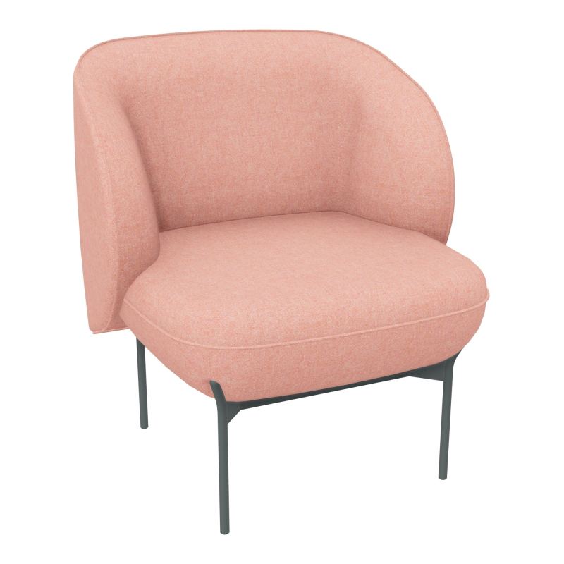 ASSISE MARGOT 1 PLACE L. 69,2X H. 78,4 X P. 66 CM - ASSISE TISSU FENICE ROSE POUDRÉ - DOS
