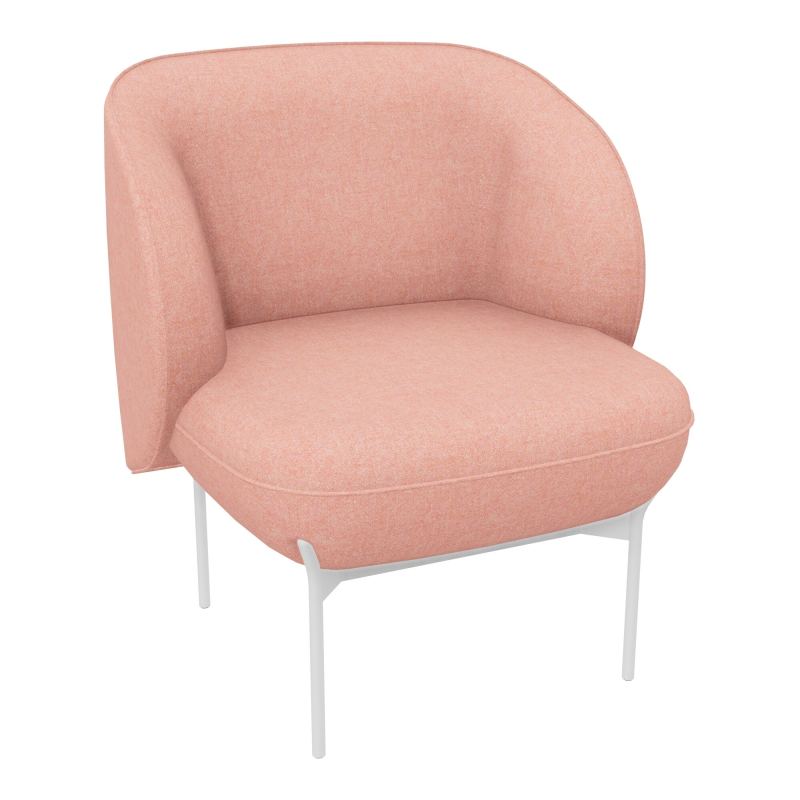 ASSISE MARGOT 1 PLACE L. 69,2X H. 78,4 X P. 66 CM - ASSISE TISSU FENICE ROSE POUDRÉ - DOS