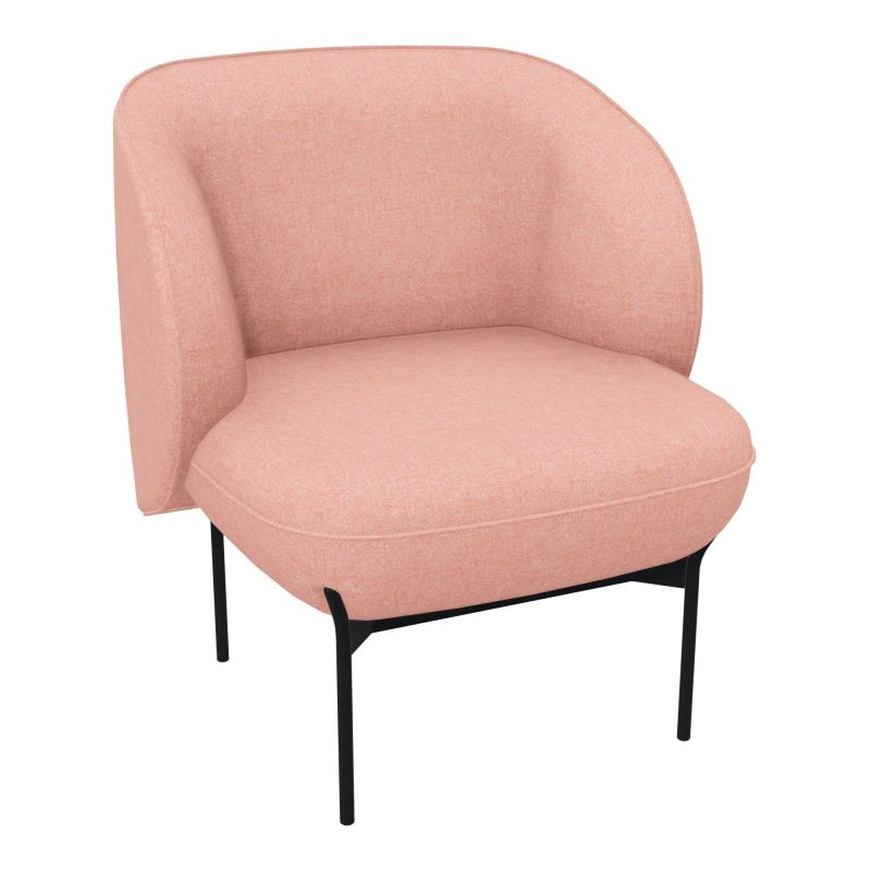 ASSISE MARGOT 1 PLACE L. 69,2X H. 78,4 X P. 66 CM - ASSISE TISSU FENICE ROSE POUDRÉ - DOS
