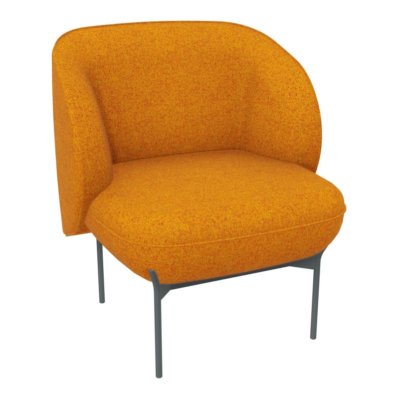 ASSISE MARGOT 1 PLACE L. 69,2X H. 78,4 X P. 66 CM - ASSISE TISSU FENICE CURCUMA CHINÉ - D