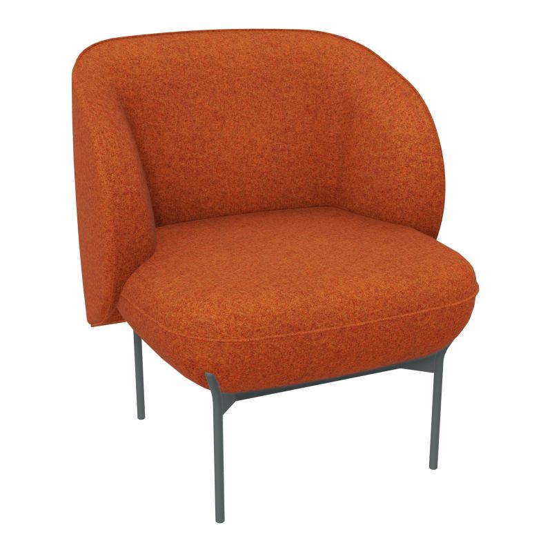 ASSISE MARGOT 1 PLACE L. 69,2X H. 78,4 X P. 66 CM - ASSISE TISSU FENICE ROUILLE CHINÉ - D