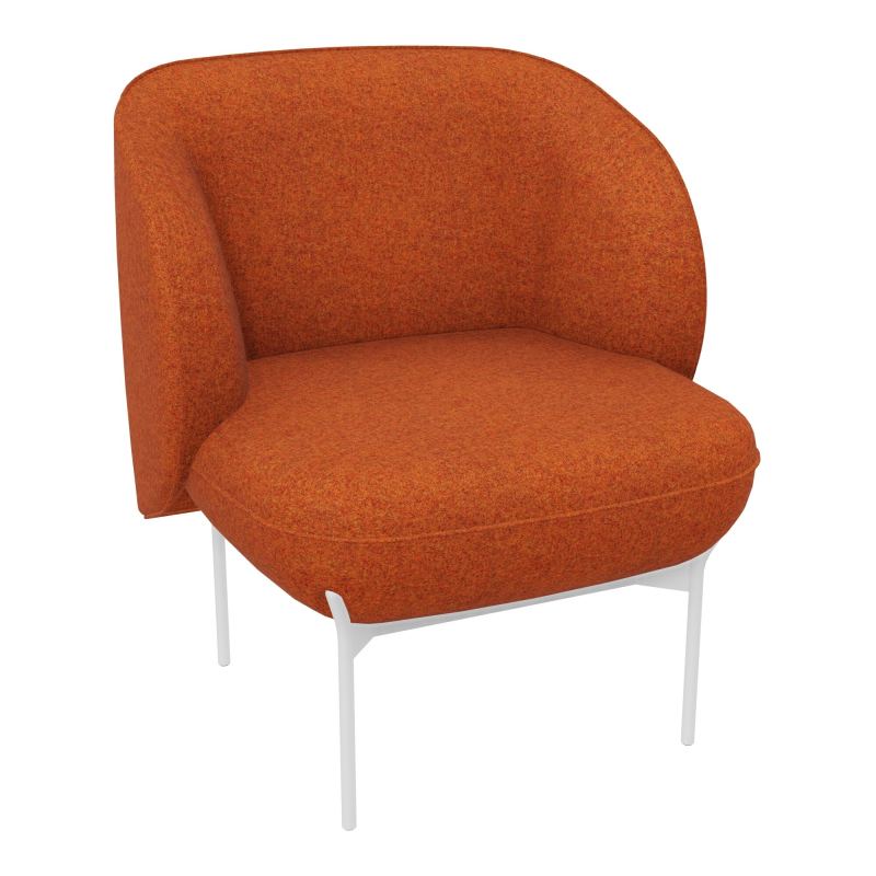 ASSISE MARGOT 1 PLACE L. 69,2X H. 78,4 X P. 66 CM - ASSISE TISSU FENICE ROUILLE CHINÉ - D