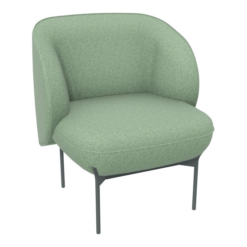 ASSISE MARGOT 1 PLACE L. 69,2X H. 78,4 X P. 66 CM - ASSISE TISSU STEP MÉLANGE VERT D'EAU