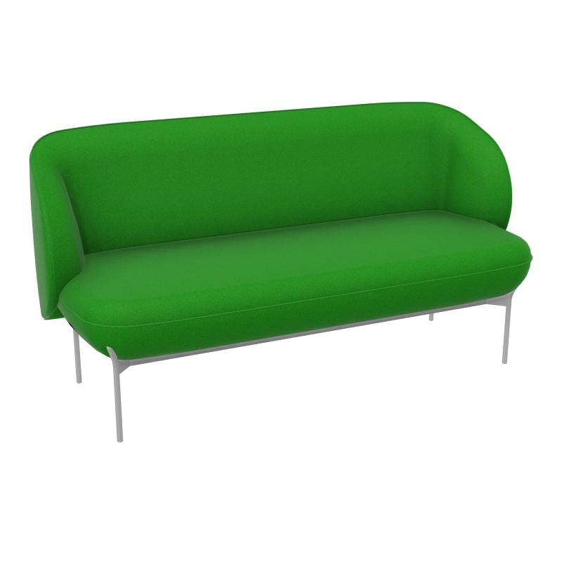ASSISE MARGOT 2 PLACES L. 155,4 X H. 78,4 X P. 66 CM - ASSISE TISSU STEP BAMBOU - DOSSIER