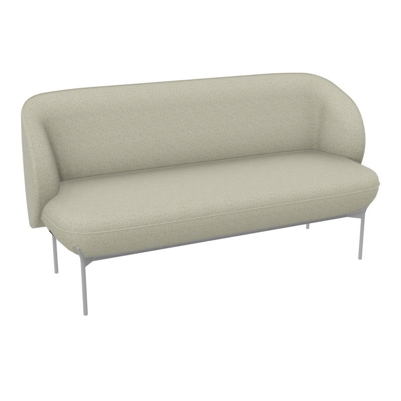 ASSISE MARGOT 2 PLACES L. 155,4 X H. 78,4 X P. 66 CM - ASSISE TISSU STEP BEIGE - DOSSIER