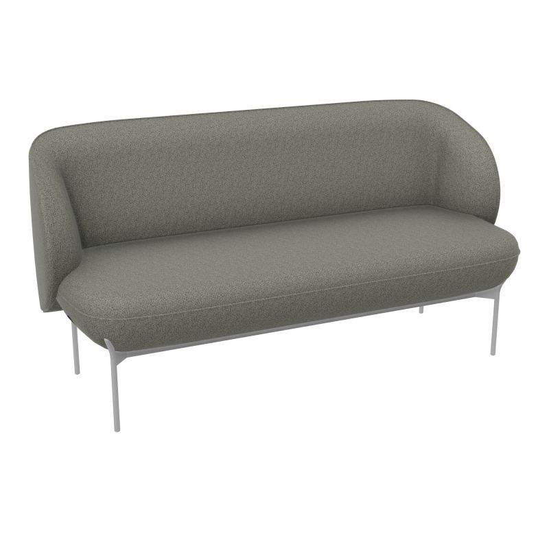 ASSISE MARGOT 2 PLACES L. 155,4 X H. 78,4 X P. 66 CM - ASSISE TISSU STEP MÉLANGE ANTHRACI