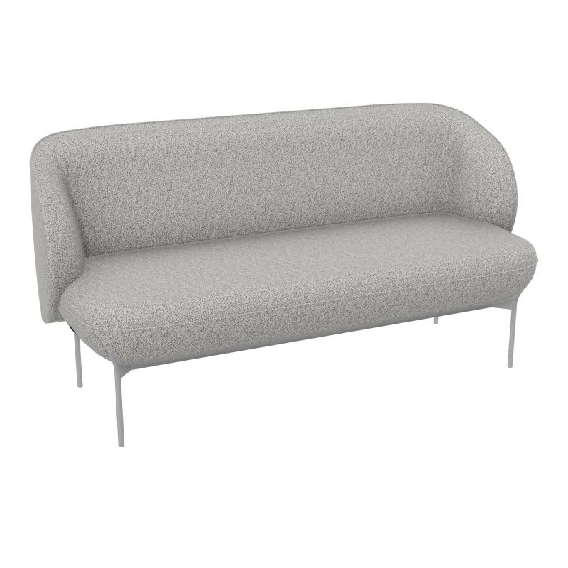 ASSISE MARGOT 2 PLACES L. 155,4 X H. 78,4 X P. 66 CM - ASSISE TISSU STEP MÉLANGE GRIS CLA