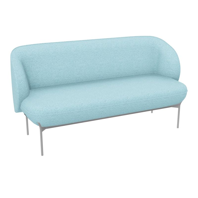 ASSISE MARGOT 2 PLACES L. 155,4 X H. 78,4 X P. 66 CM - ASSISE TISSU CHILI BLEU GIVRÉ CHIN