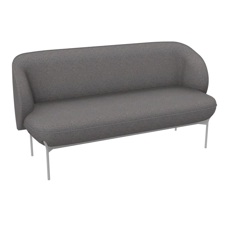 ASSISE MARGOT 2 PLACES L. 155,4 X H. 78,4 X P. 66 CM - ASSISE TISSU CHILI CHOCOLAT CHINÉ