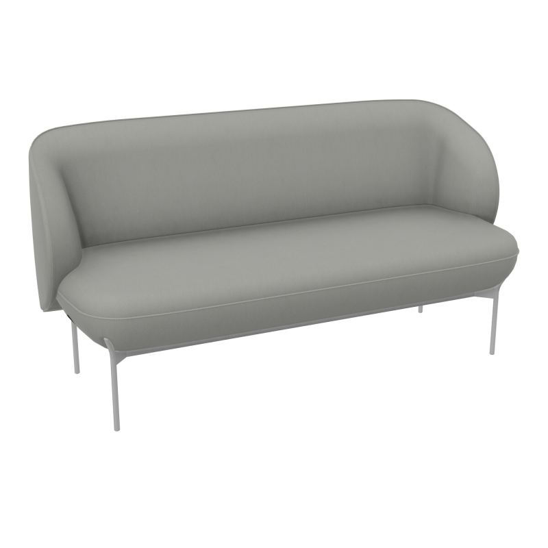 ASSISE MARGOT 2 PLACES L. 155,4 X H. 78,4 X P. 66 CM - ASSISE TISSU SECRET GRIS PERLE - D