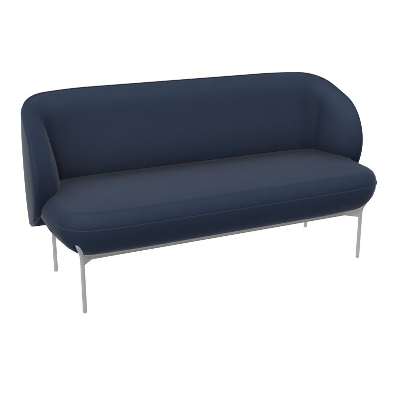 ASSISE MARGOT 2 PLACES L. 155,4 X H. 78,4 X P. 66 CM - ASSISE TISSU SECRET BLEU MINÉRAL -