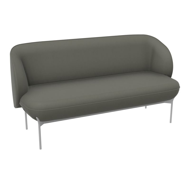 ASSISE MARGOT 2 PLACES L. 155,4 X H. 78,4 X P. 66 CM - ASSISE TISSU SECRET TAUPE - DOSSIE