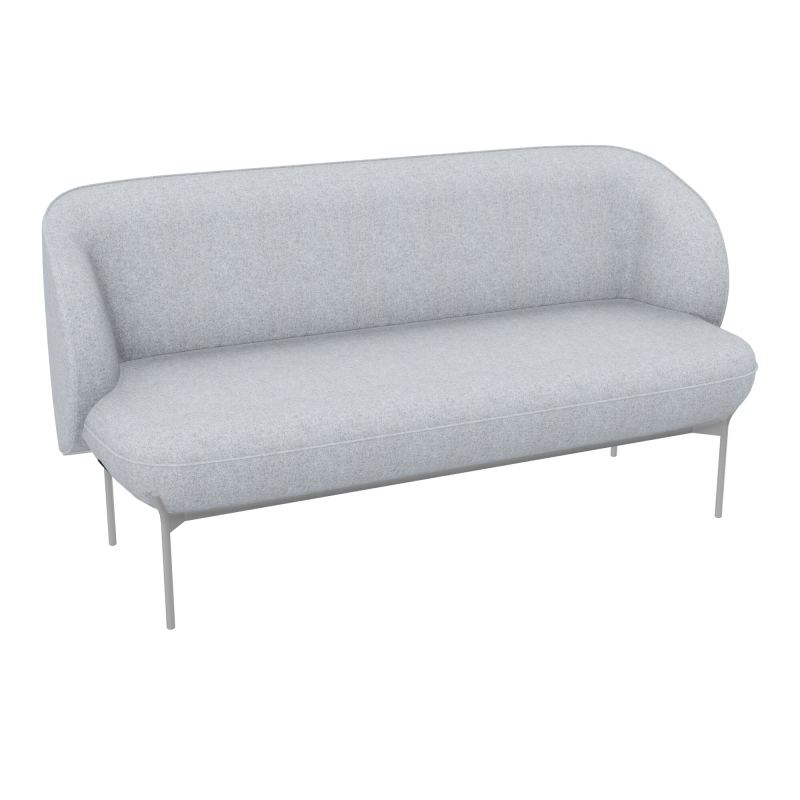 ASSISE MARGOT 2 PLACES L. 155,4 X H. 78,4 X P. 66 CM - ASSISE TISSU FENICE GRIS CLAIR CHI