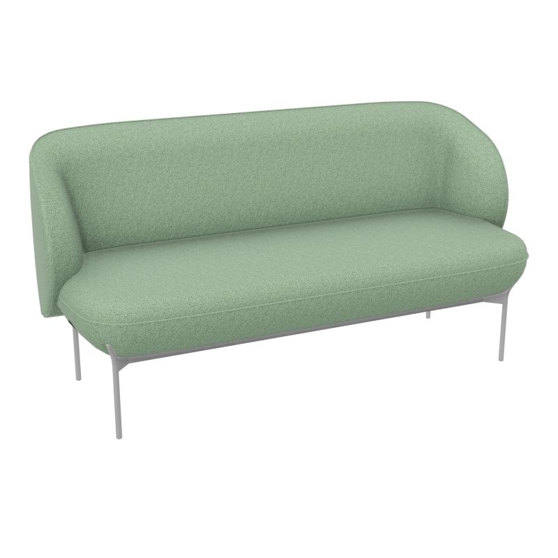 ASSISE MARGOT 2 PLACES L. 155,4 X H. 78,4 X P. 66 CM - ASSISE TISSU STEP MÉLANGE VERT D'E