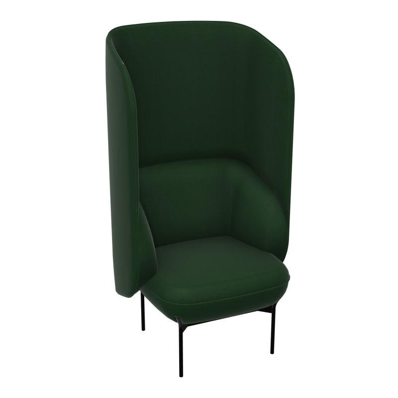 FAUTEUIL SILENCE MARGOT 1 PLACE L. 74,2 X H. 140 X P. 66 CM - ASSISE TISSU STEP  VERT ANG