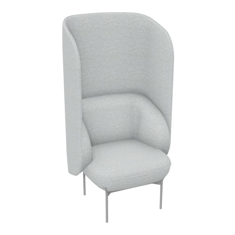 FAUTEUIL SILENCE MARGOT 1 PLACE L. 74,2 X H. 140 X P. 66 CM - ASSISE TISSU CHILI GRIS CLA