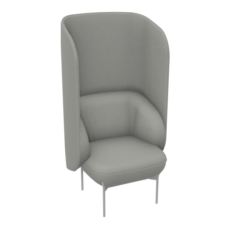 FAUTEUIL SILENCE MARGOT 1 PLACE L. 74,2 X H. 140 X P. 66 CM - ASSISE TISSU SECRET GRIS PE