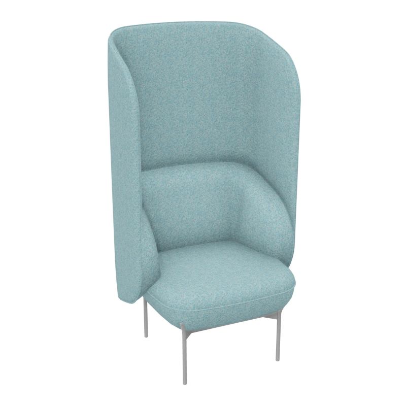FAUTEUIL SILENCE MARGOT 1 PLACE L. 74,2 X H. 140 X P. 66 CM - ASSISE TISSU FENICE BLEU CL