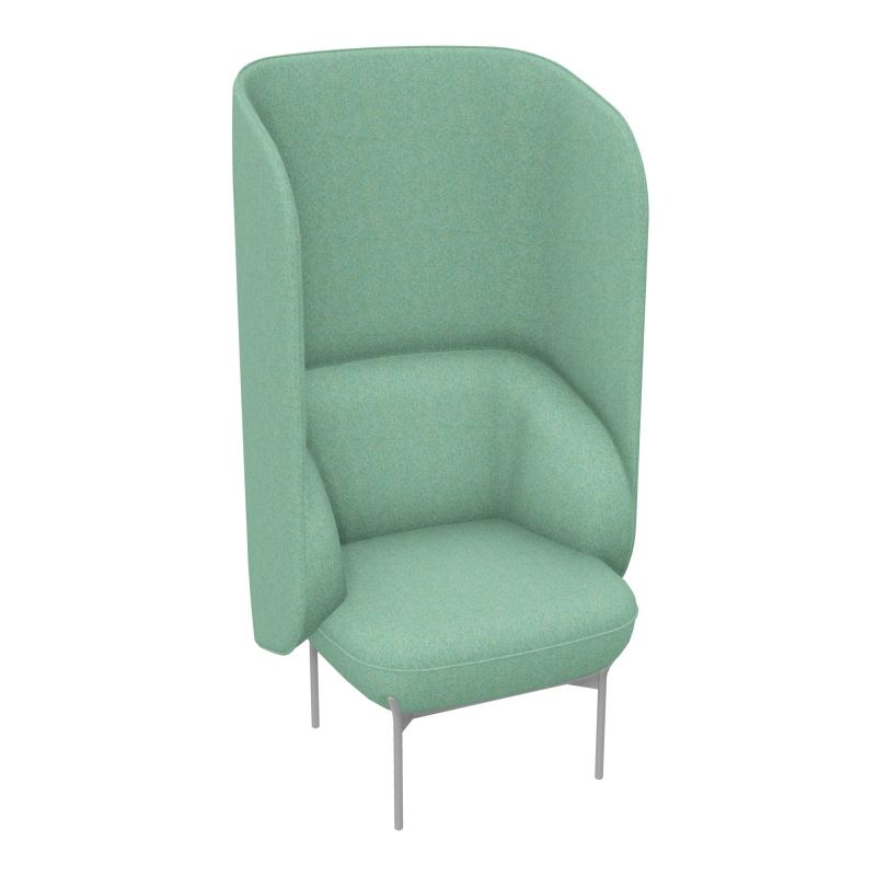 FAUTEUIL SILENCE MARGOT 1 PLACE L. 74,2 X H. 140 X P. 66 CM - ASSISE TISSU FENICE CELADON