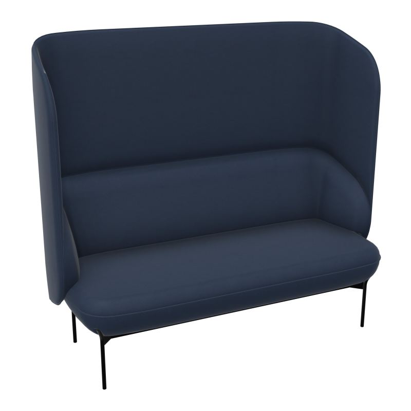 CANAPÉ SILENCE MARGOT 2 PLACES L. 155,4 X H. 144 X P. 66 CM - ASSISE TISSU SECRET BLEU MI