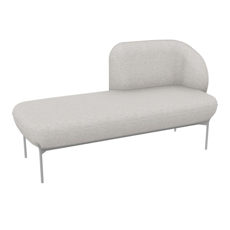 MÉRIDIENNE GAUCHE MARGOT L. 152,2 X H. 78,4 X P. 66 CM - ASSISE TISSU CHILI BEIGE CHINÉ -