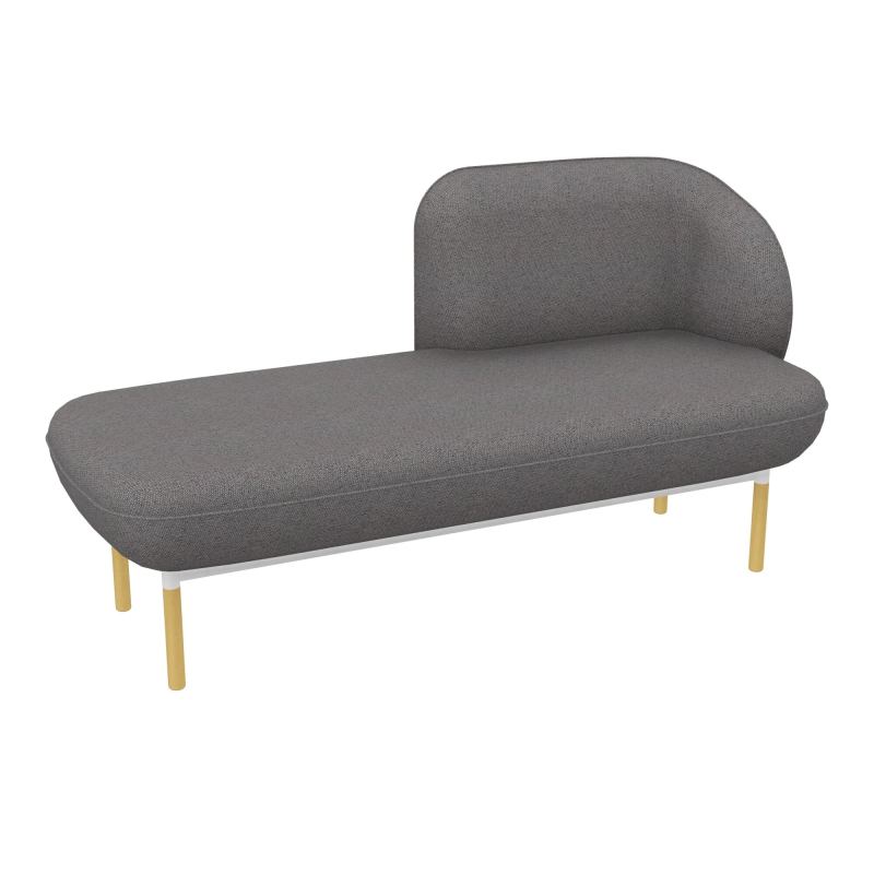 MERID. GAUCHE MARGOT L152,2XH78,4XP66CM - ASSISE  - DOS.  - PIET. BN BN ZO MS