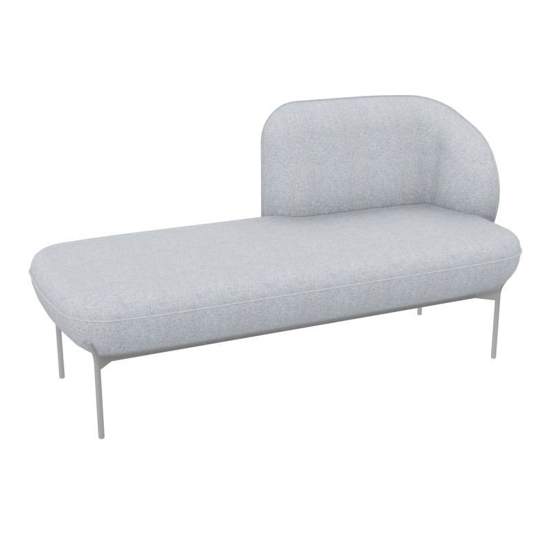 MÉRIDIENNE GAUCHE MARGOT L. 152,2 X H. 78,4 X P. 66 CM - ASSISE TISSU FENICE GRIS CLAIR C