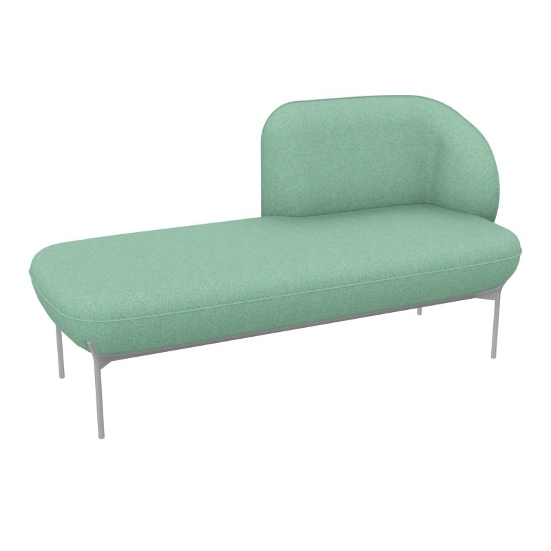 MÉRIDIENNE GAUCHE MARGOT L. 152,2 X H. 78,4 X P. 66 CM - ASSISE TISSU FENICE CELADON CHIN