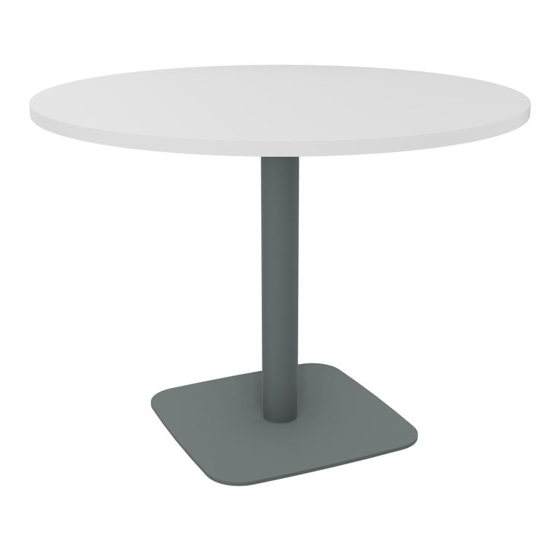 TABLE RONDE Ø100 CM PIED CENTRAL H73,5 CM  ÉP. 25 MM  MG SU