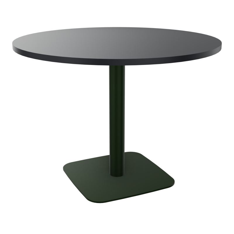 TABLE RONDE Ø100 CM PIED CENTRAL H73,5 CM  ÉP. 25 MM  R9 ST