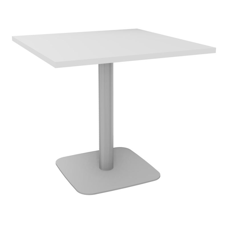 TABLE CARRÉE 80X80 CM PIED CENTRAL H73,5 CM  ÉP. 25 MM  MG SA