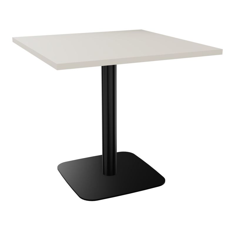 TABLE CARRÉE 80X80 CM PIED CENTRAL H73,5 CM  ÉP. 25 MM  N5 SG