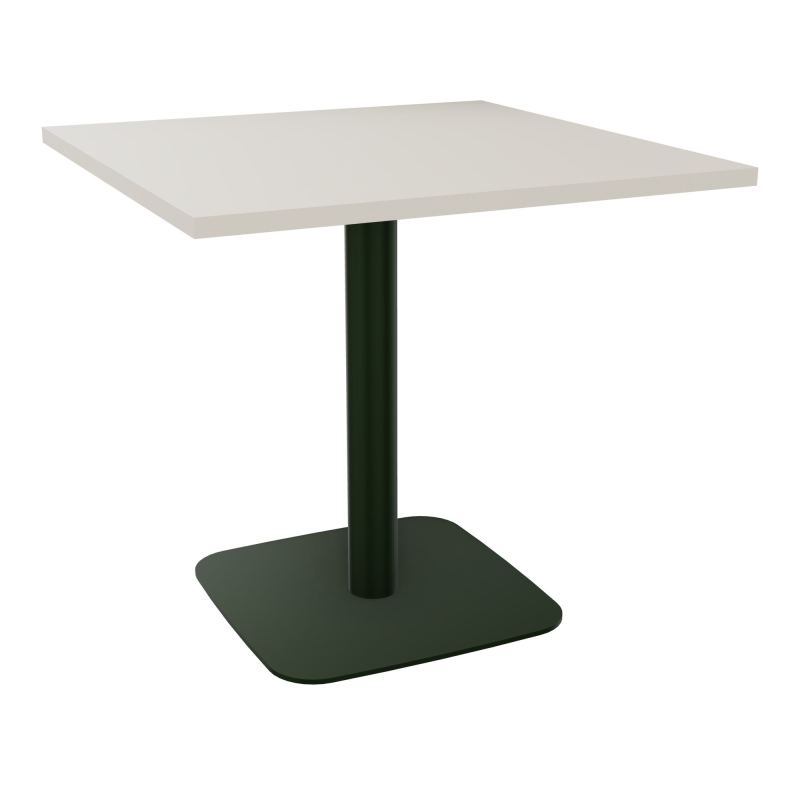 TABLE CARRÉE 80X80 CM PIED CENTRAL H73,5 CM  ÉP. 25 MM  N5 ST