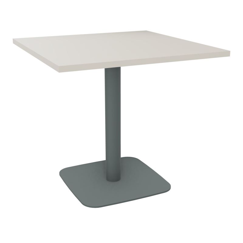 TABLE CARRÉE 80X80 CM PIED CENTRAL H73,5 CM  ÉP. 25 MM  N5 SU