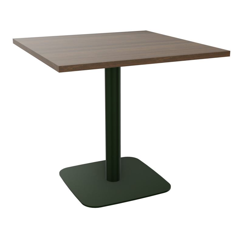 TABLE CARRÉE 80X80 CM PIED CENTRAL H73,5 CM  ÉP. 25 MM  N6 ST
