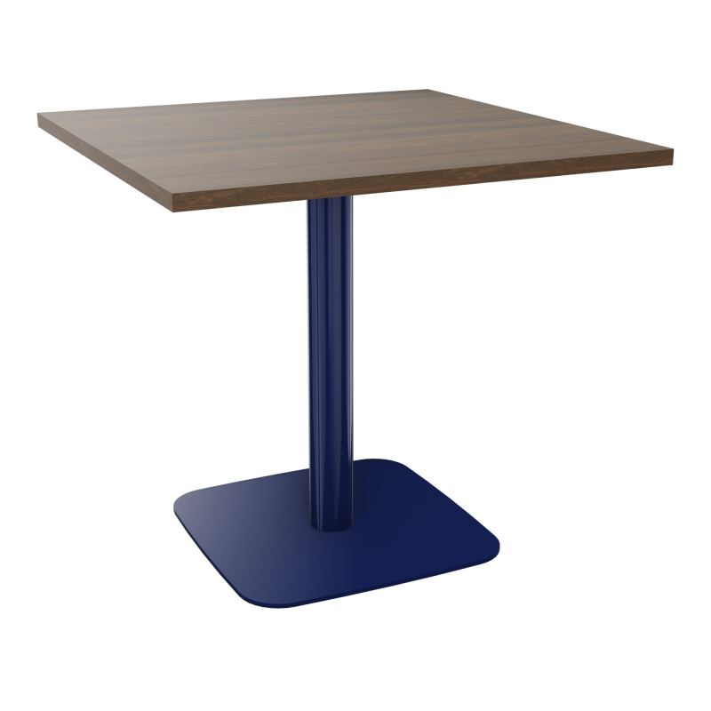 TABLE CARRÉE 80X80 CM PIED CENTRAL H73,5 CM  ÉP. 25 MM  N6 X4