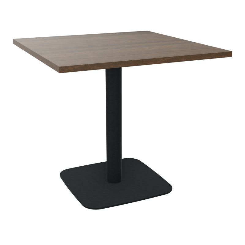 TABLE CARRÉE 80X80 CM PIED CENTRAL H73,5 CM  ÉP. 25 MM  N6 ZP