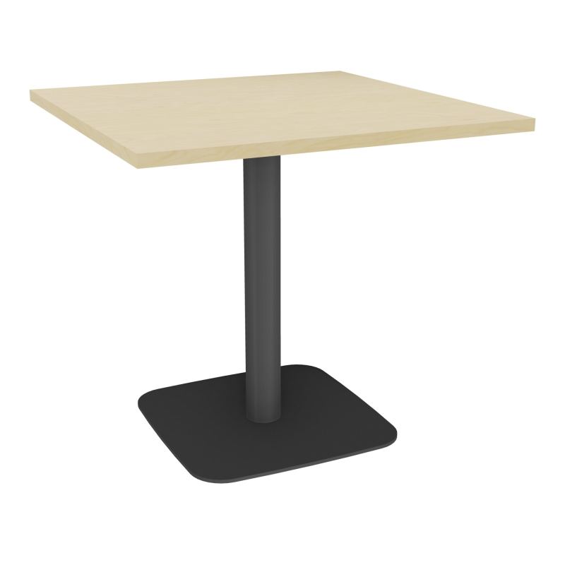 TABLE CARRÉE 80X80 CM PIED CENTRAL H73,5 CM  ÉP. 25 MM  N8 SC