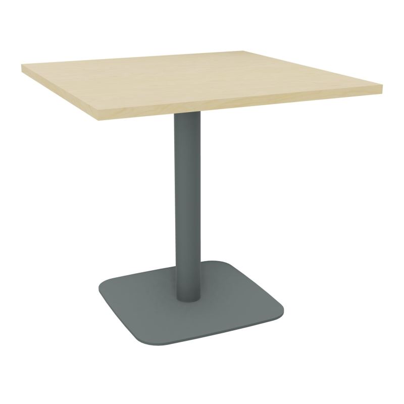 TABLE CARRÉE 80X80 CM PIED CENTRAL H73,5 CM  ÉP. 25 MM  N8 SU