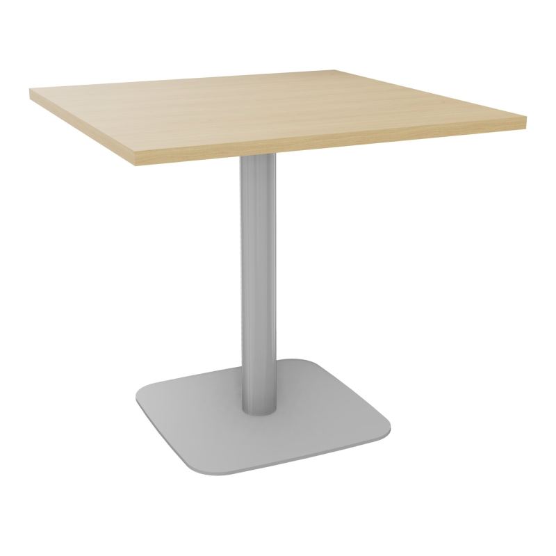 TABLE CARRÉE 80X80 CM PIED CENTRAL H73,5 CM  ÉP. 25 MM  R1 SA