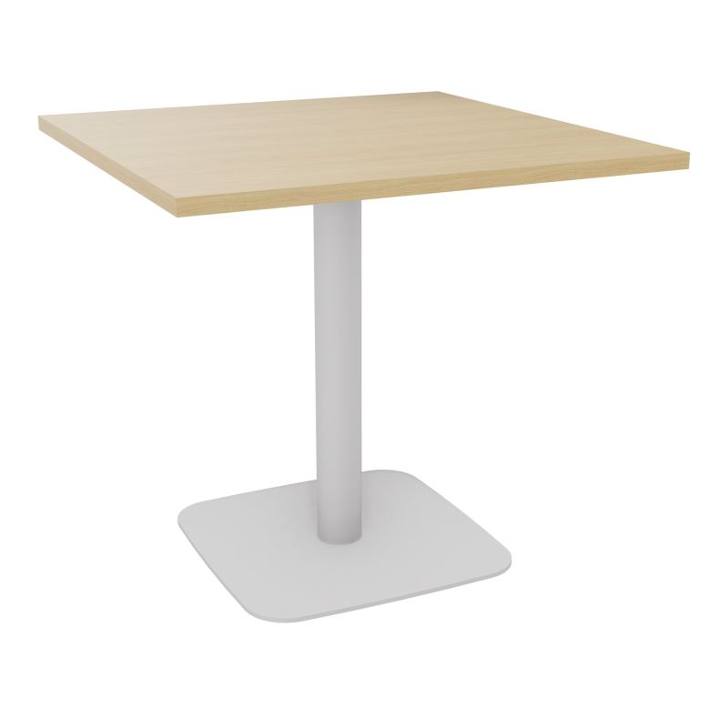 TABLE CARRÉE 80X80 CM PIED CENTRAL H73,5 CM  ÉP. 25 MM  R1 SD