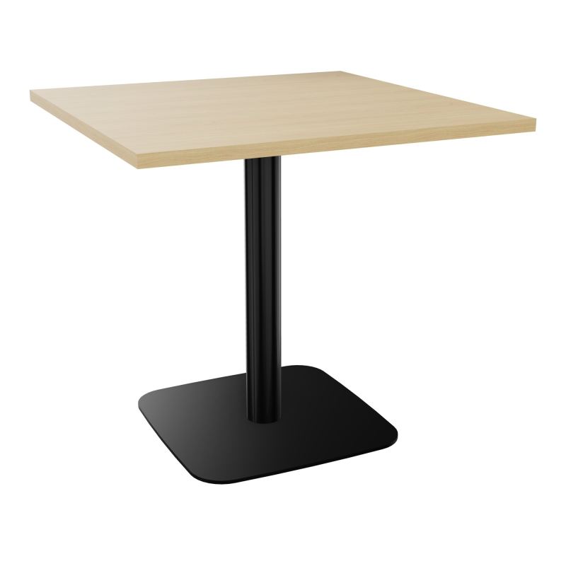 TABLE CARRÉE 80X80 CM PIED CENTRAL H73,5 CM  ÉP. 25 MM  R1 SG