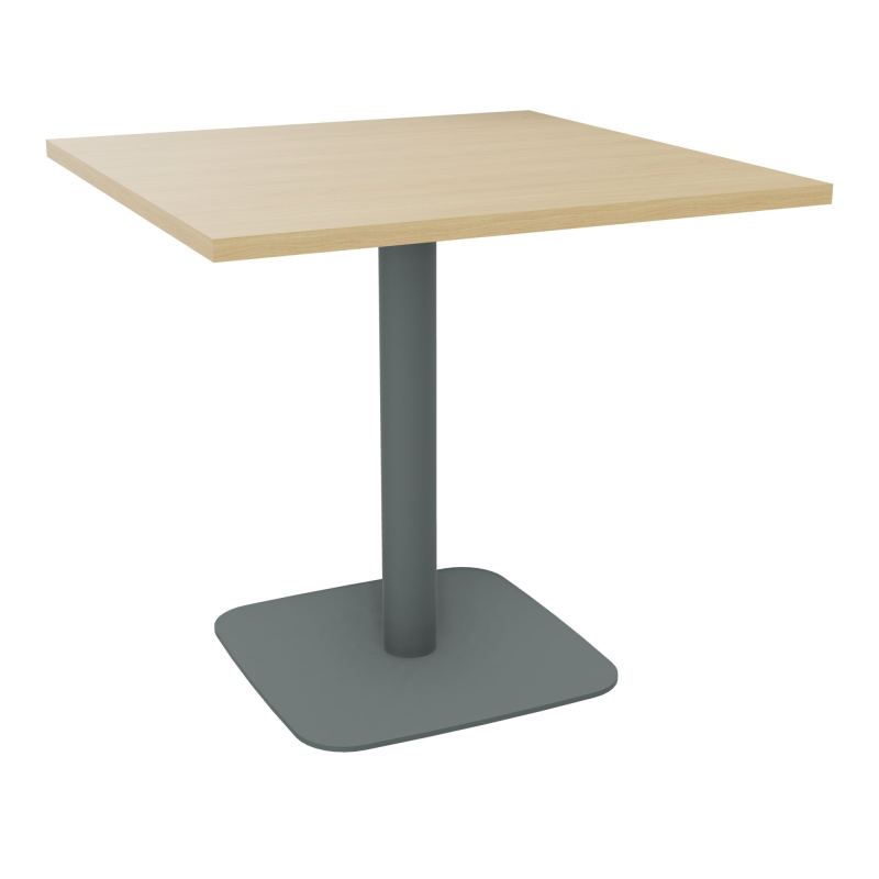 TABLE CARRÉE 80X80 CM PIED CENTRAL H73,5 CM  ÉP. 25 MM  R1 SU