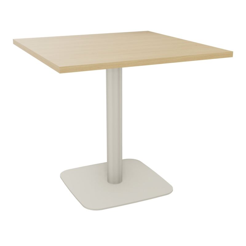 TABLE CARRÉE 80X80 CM PIED CENTRAL H73,5 CM  ÉP. 25 MM  R1 ZC