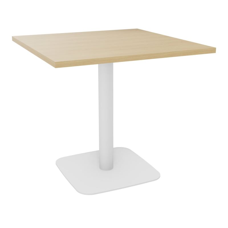 TABLE CARRÉE 80X80 CM PIED CENTRAL H73,5 CM  ÉP. 25 MM  R1 ZO