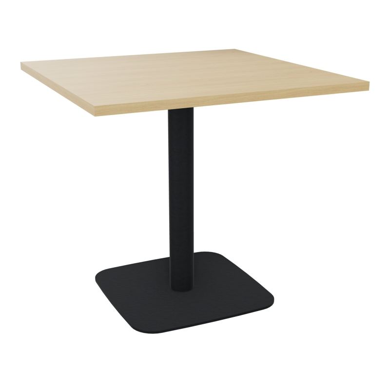 TABLE CARRÉE 80X80 CM PIED CENTRAL H73,5 CM  ÉP. 25 MM  R1 ZP