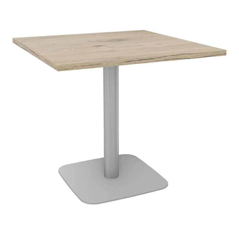 TABLE CARRÉE 80X80 CM PIED CENTRAL H73,5 CM  ÉP. 25 MM  R3 SA