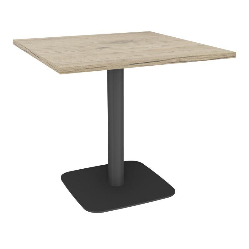 TABLE CARRÉE 80X80 CM PIED CENTRAL H73,5 CM  ÉP. 25 MM  R3 SC